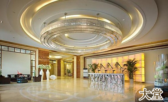 【酒店大堂】前臺(tái)圓形不銹鋼材質(zhì)工程大吊燈廠家直供