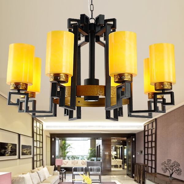 仿云石中式吊燈價(jià)格 手工烤漆中式玄關(guān)吊燈多少錢？